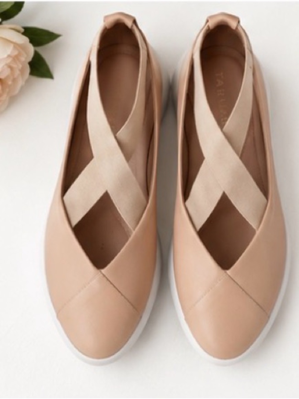 [Taryn Rose] Danielle Dusty Pink Leather Comfort Flats Walking Shoes Sz 7.5
